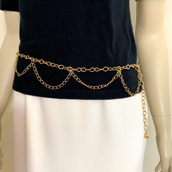 Vintage gold tone chain belt - Picture 2 of 7
